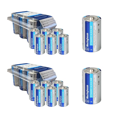 Westinghouse D 1.5V Dynamo Alkaline Plastic Tub 12 Count 12PK WES-LR20-PB6-CB2